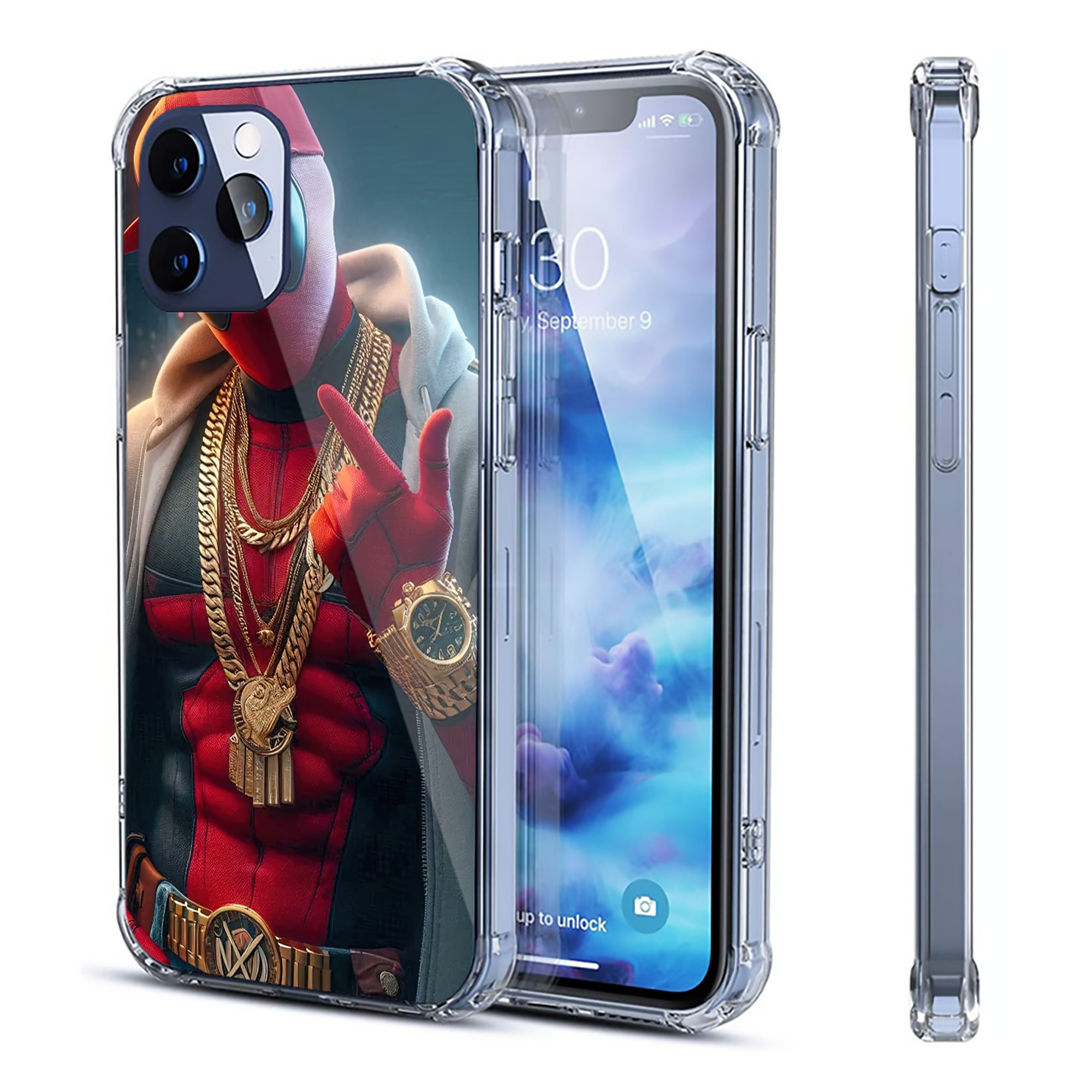 （画像用） Deadpool デッドプール 【iPhone 12シリーズ対応】透明スマホケース（クリアソフトケース）